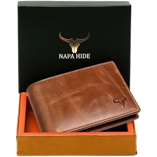 NAPA HIDE Leather Wallet for Men - Tan Crunch