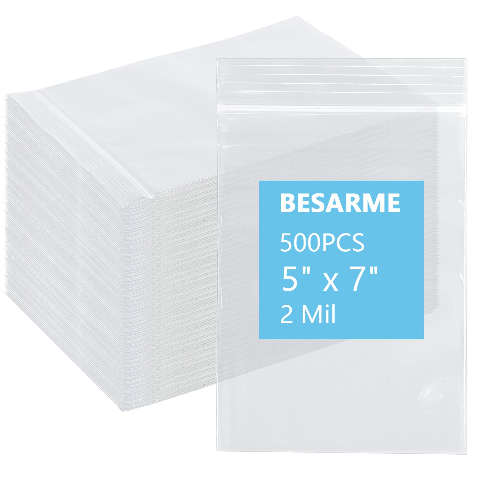 Mini Plastic Bags - 500 Pack | Clear Resealable -14