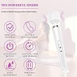 Wired Handheld Massager, Personal Foot Deep Tissue Massager, Back Massager with 10 Pulse Settings, Powerful Whole Body Therapy Massage Tool for Sports Recovery, Muscle Aches, Body Pain (White)