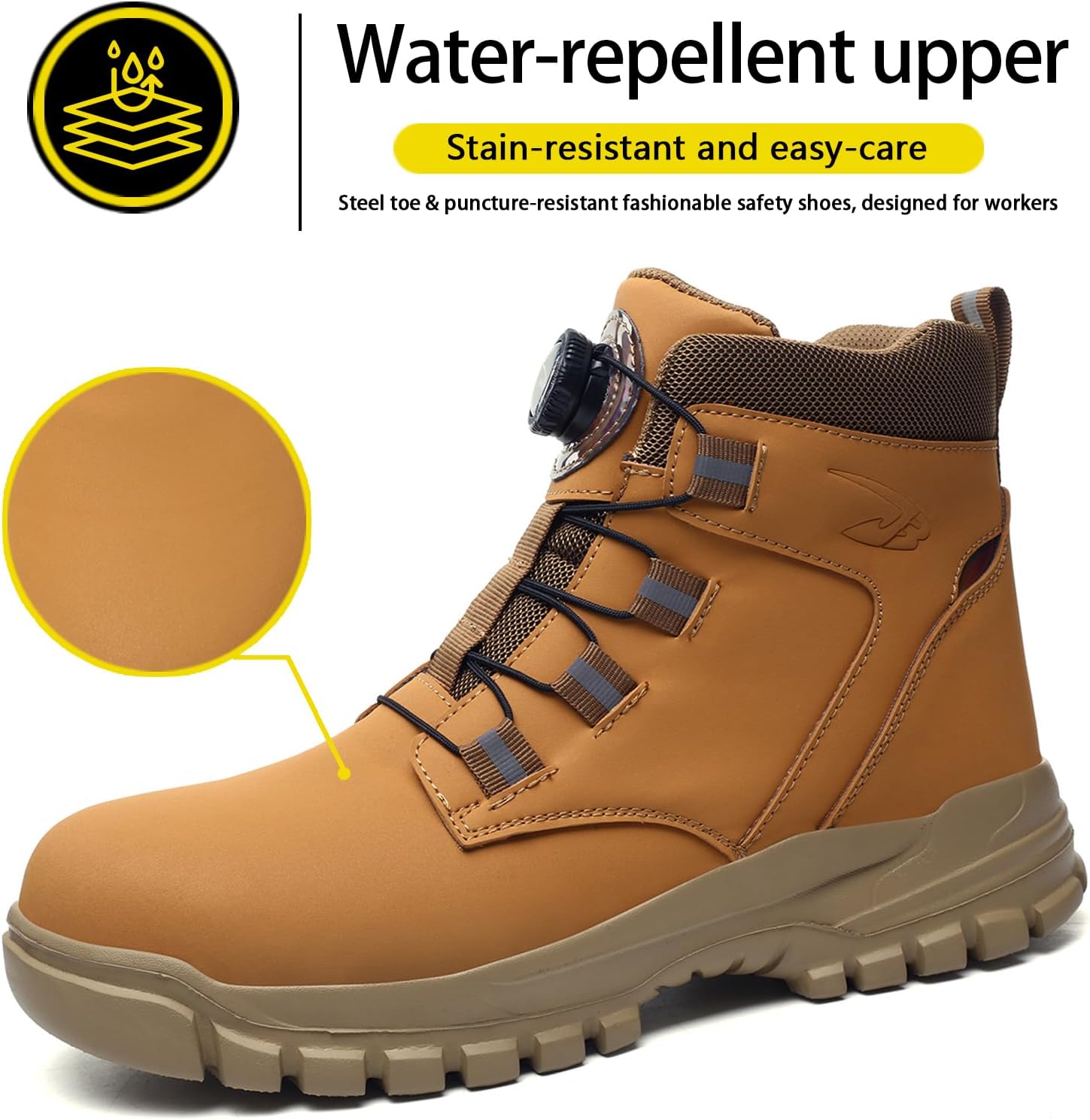 Steel Toe Work Boot for Men and Women Lightweight Comfortable Industrial & Construction Outdoor Work Safety Shoes