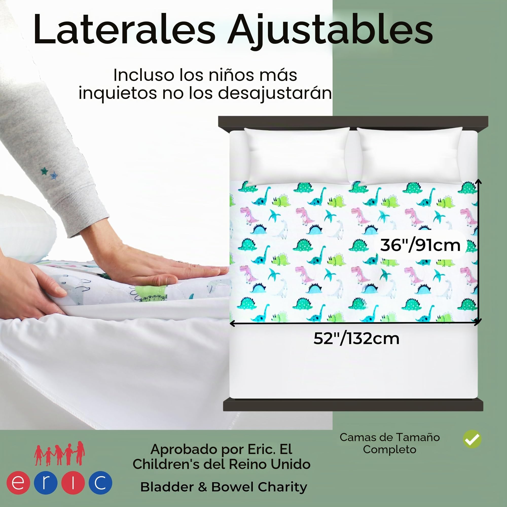 Hygge Sheets® - Almohadillas de entrenamiento para orinar para niños y pequeños, 100% impermeables, antideslizantes para camas grandes, lavables y reutilizables