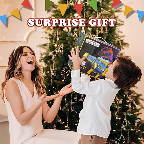 Miniatura 7 de Pistola de burbujas para niños, máquina grande de 64 agujeros con luz colorida, dos baterías recargables, seis burbujas de agua, color rojo