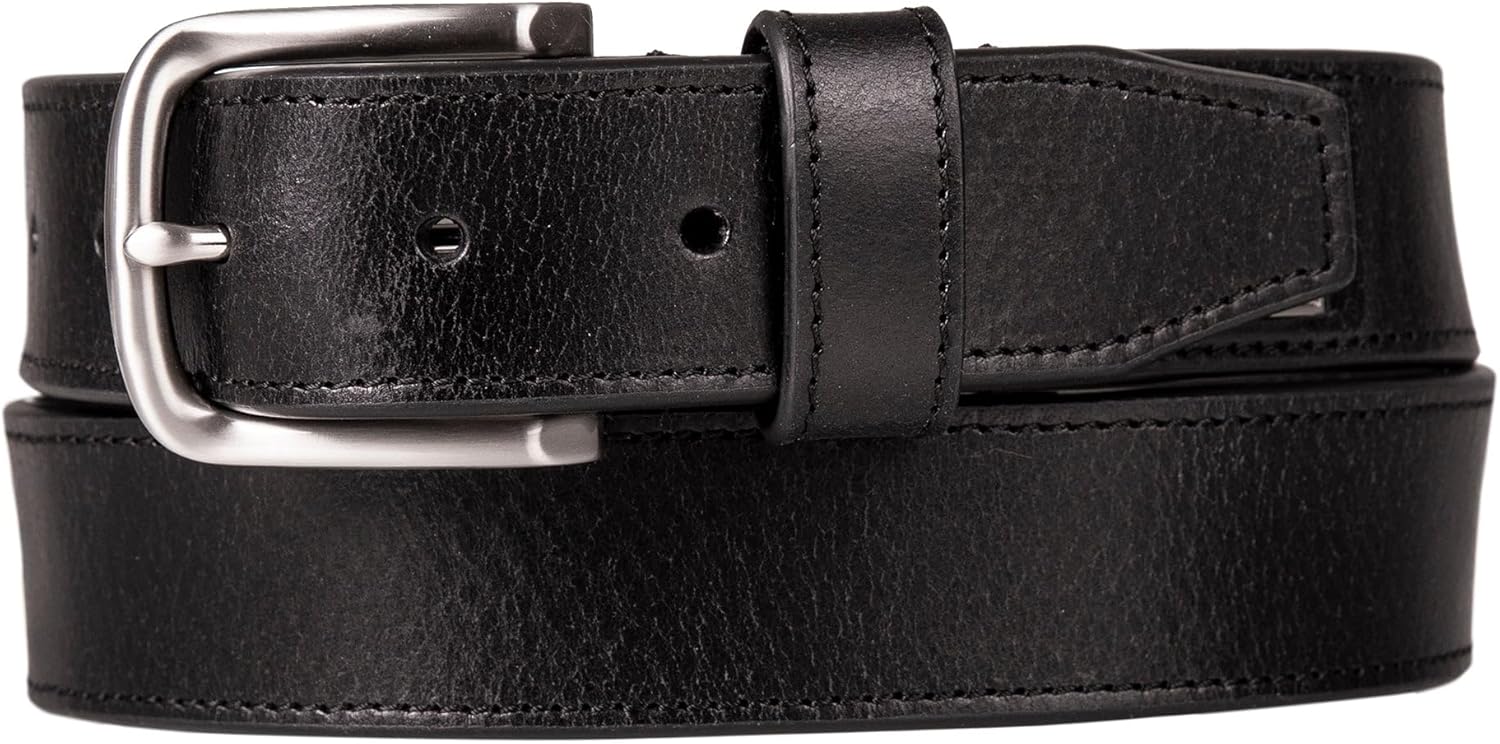 Nautica Men's Casual Leather Belt | Everyday | Classic | Pants | Jeans | Khakis | Chinos | Metal Buckle