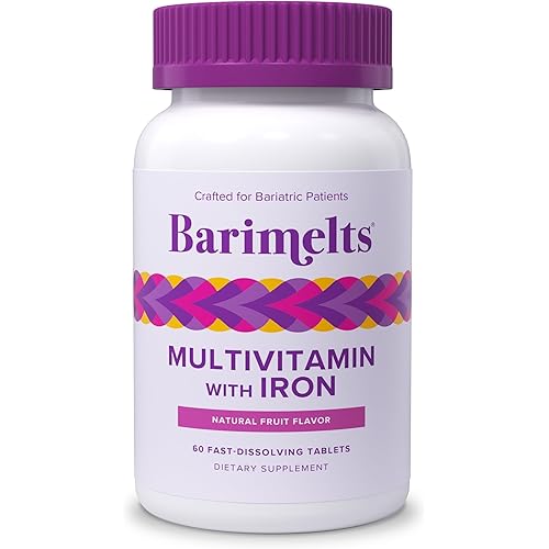 BariMelts Bariatric Multivitamin with Iron, 60 Fast-Dissolving Tablets (1-Month Supply), Sugar-Free Bariatric Vitamins for Women, Natural Fruit Flavor​