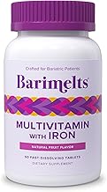 BariMelts Bariatric Multivitamin with Iron, 60 Fast-Dissolving Tablets (1-Month Supply), Sugar-Free Bariatric Vitamins for Women, Natural Fruit Flavor​