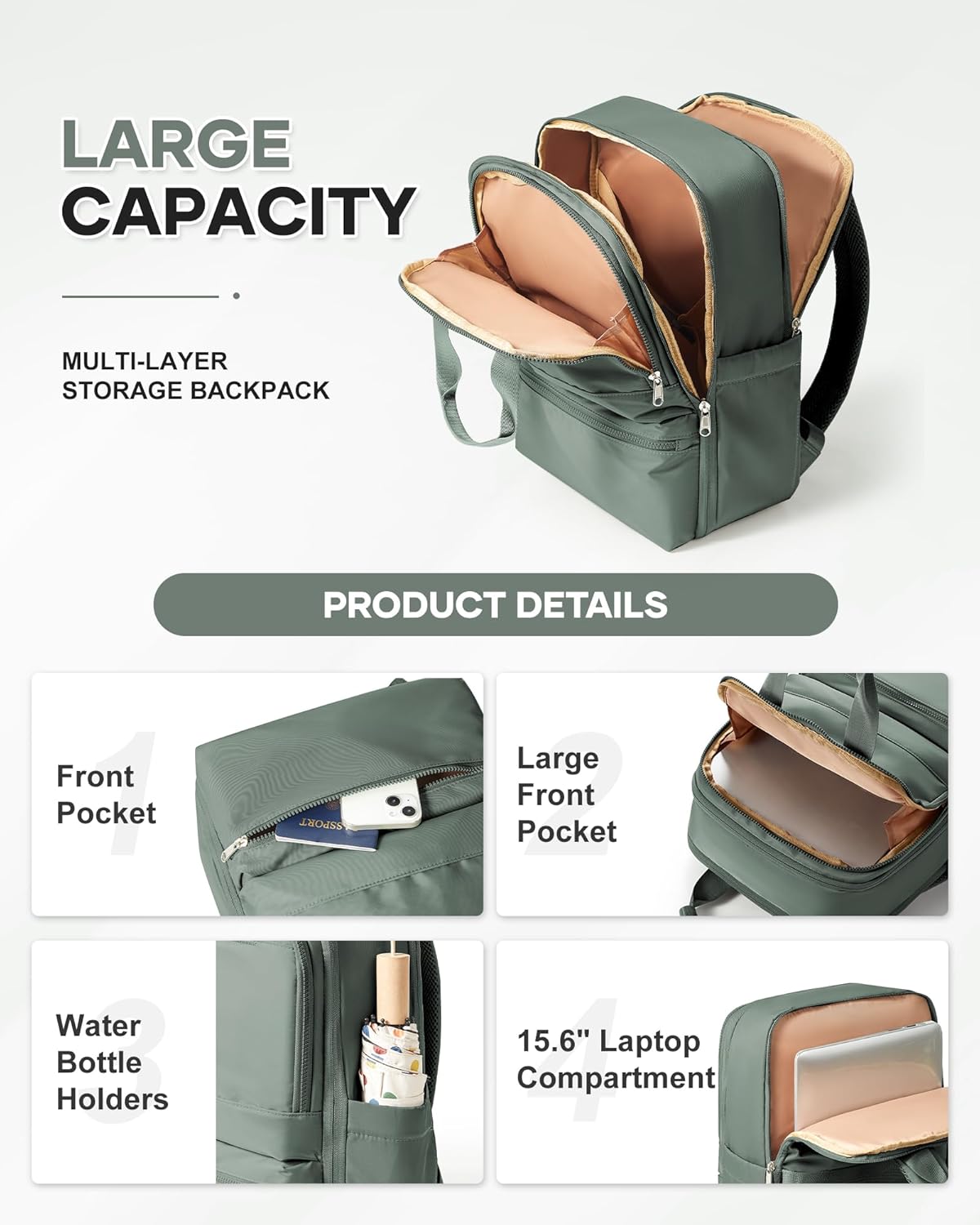 wepadre Small Travel Backpack for Women Men Personal Item Travel Bag Carry on Backpack for Travel Carry on Luggage - Image 6