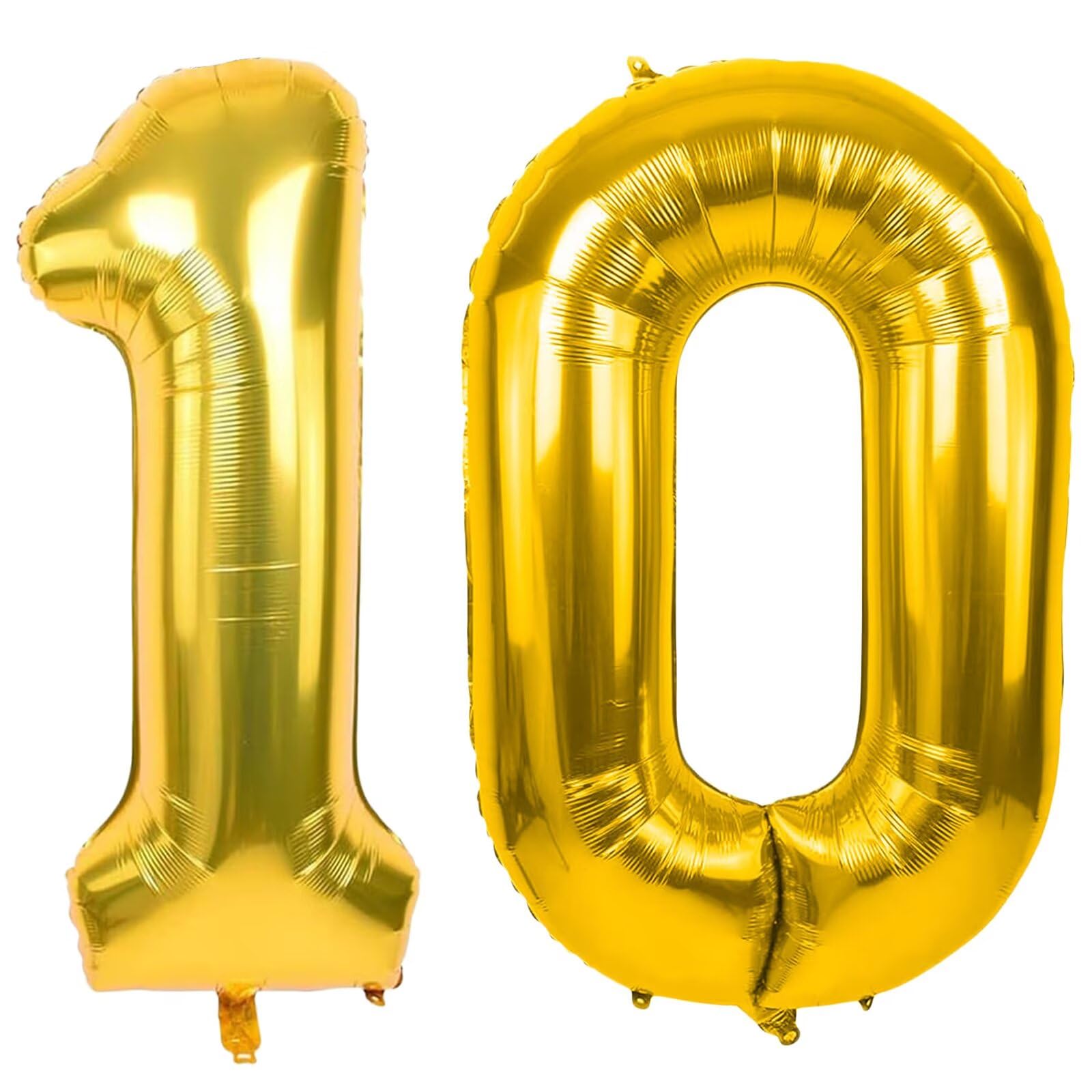 Gold Number 10 Balloons 40 Inch Large Aluminum Foil Number Balloons โ image 1
