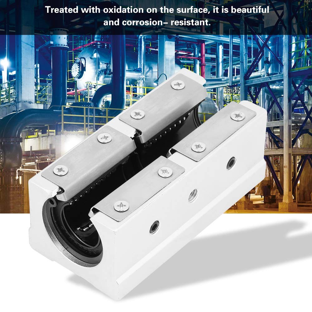 YWBL-WH 4pcs SBR20LUU 20mm Linearkugellager Aluminiumlegierung Stehlager Offene Linearlager Gleitblock Gleitbuchse