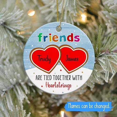 Miniatura 9 de Adorno personalizado de saludos a amigos, adorno de árbol de Navidad personalizado para amigos, regalo de decoración de amigos, regalo de decoración