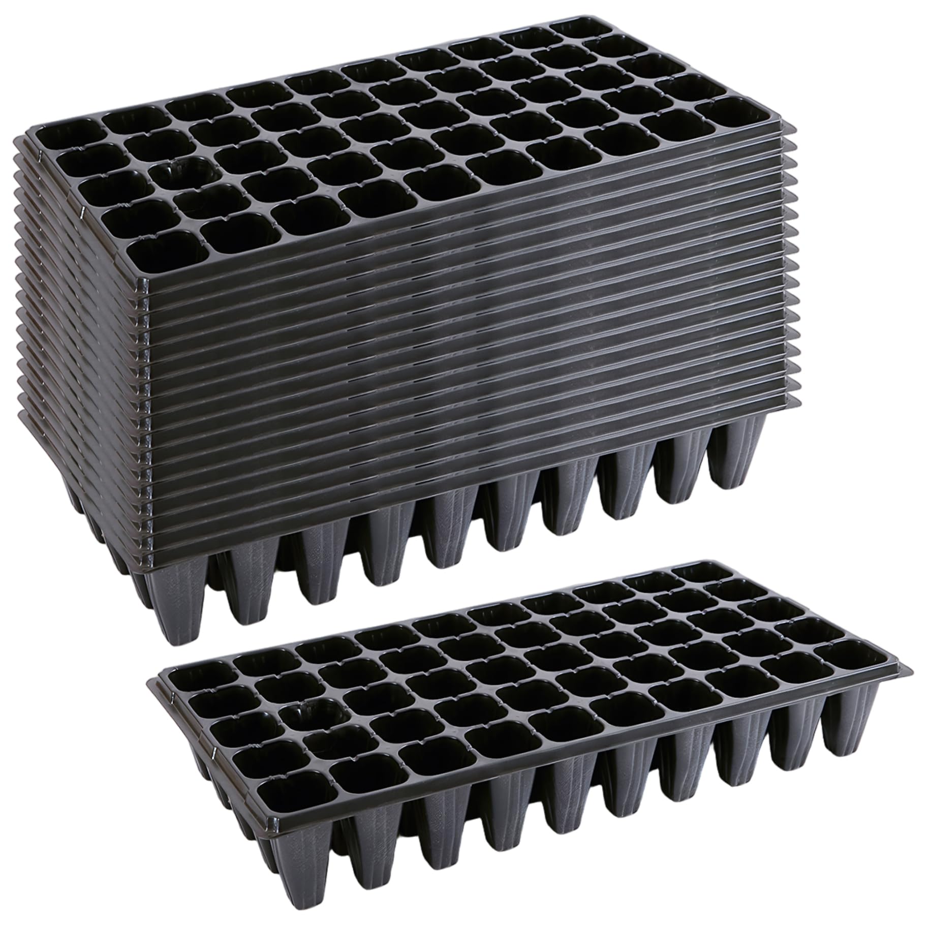 Faroby 20Pcs Seed Starter Tray, Extra-Deep 50 Cell Seed Starting Trays Heavy-Duty Plastic Germination Container for Greenhouse Garden