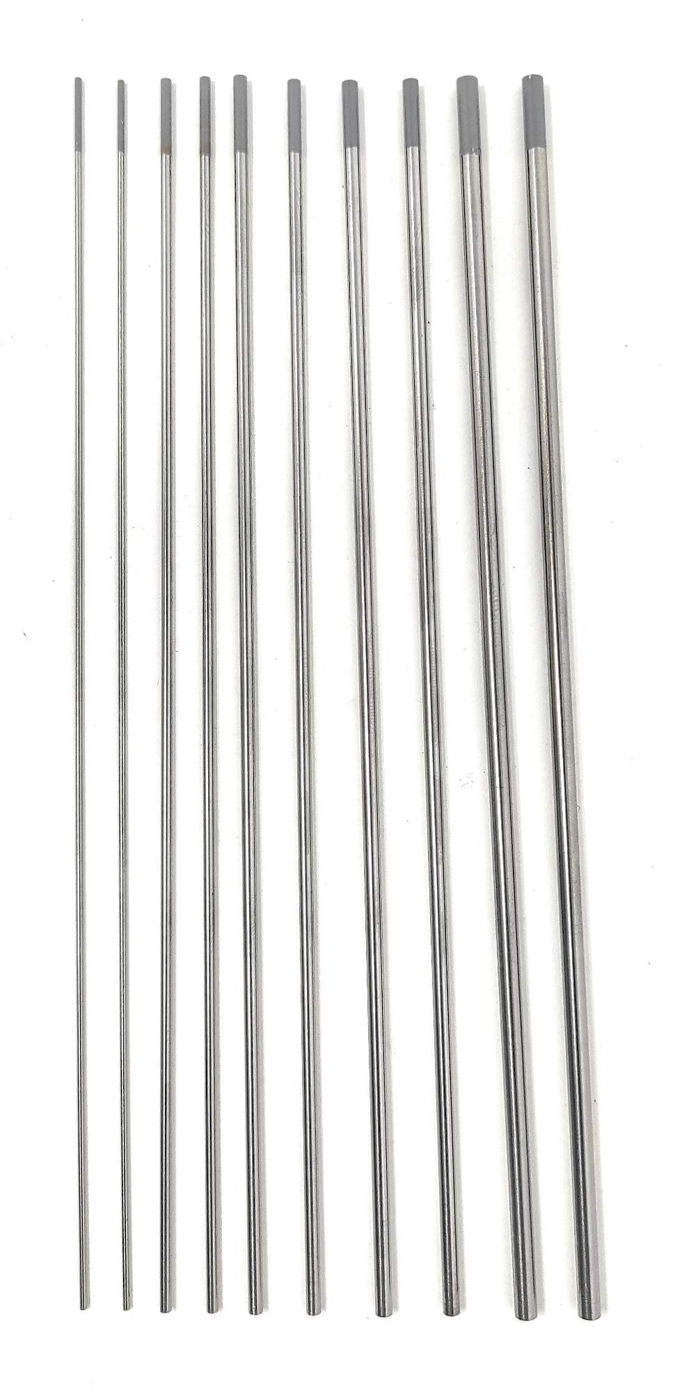ELCAN Tungstens TIG cerio 2.0% grigio WC20 professionale, 1.0 1.6 2.0 2.4 3.2 3.2 elettrodi per saldatura torcia TIG, 10 unità - Dimensioni: 1.0/1.6/2.0/2.4/3.2 x 175mm