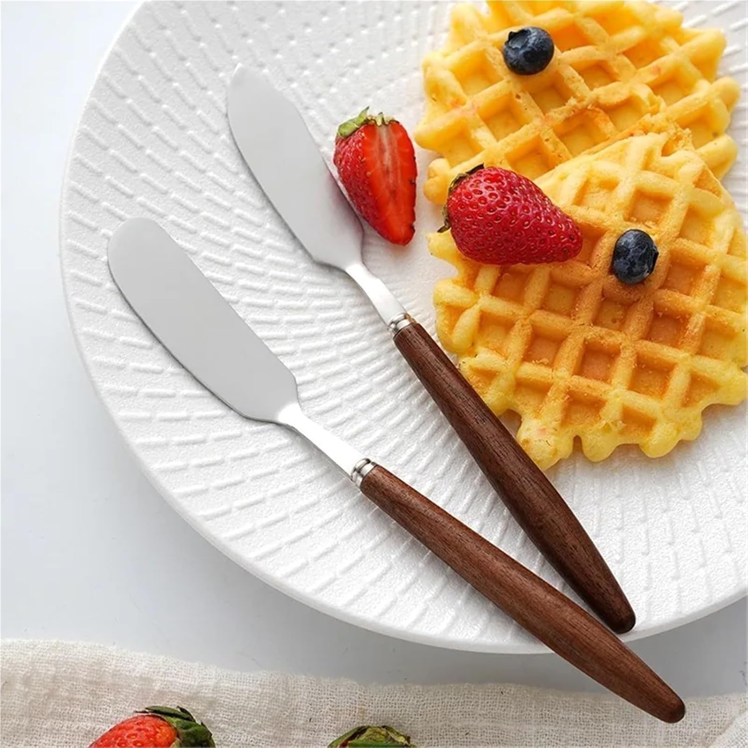 Butter Knives 10pcs Stainless Steel Butter Knife Cheese Dessert Jam Knives Cream Bread Cutter Kitchen Tools Spread(Round head)