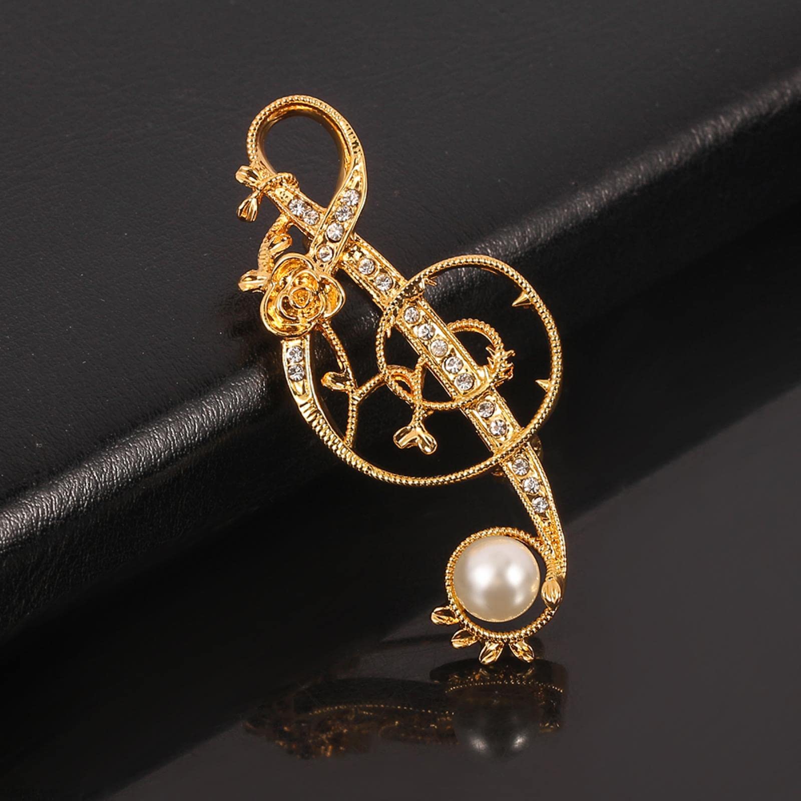 Spille, Corpetto, Spille Distintivi, Strass Logo musicale Spilla Nota musicale Microfono Spilla in metallo Cantante Concerto Gioielli di lusso Donna Uomo Accessori Gioielli