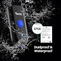 Vista 2 de Tera - Escáner de código de barras inalámbrico 1D láser mini de bolsillo impermeable 3en1 compatible con Bluetooth USB con cable portátil lector