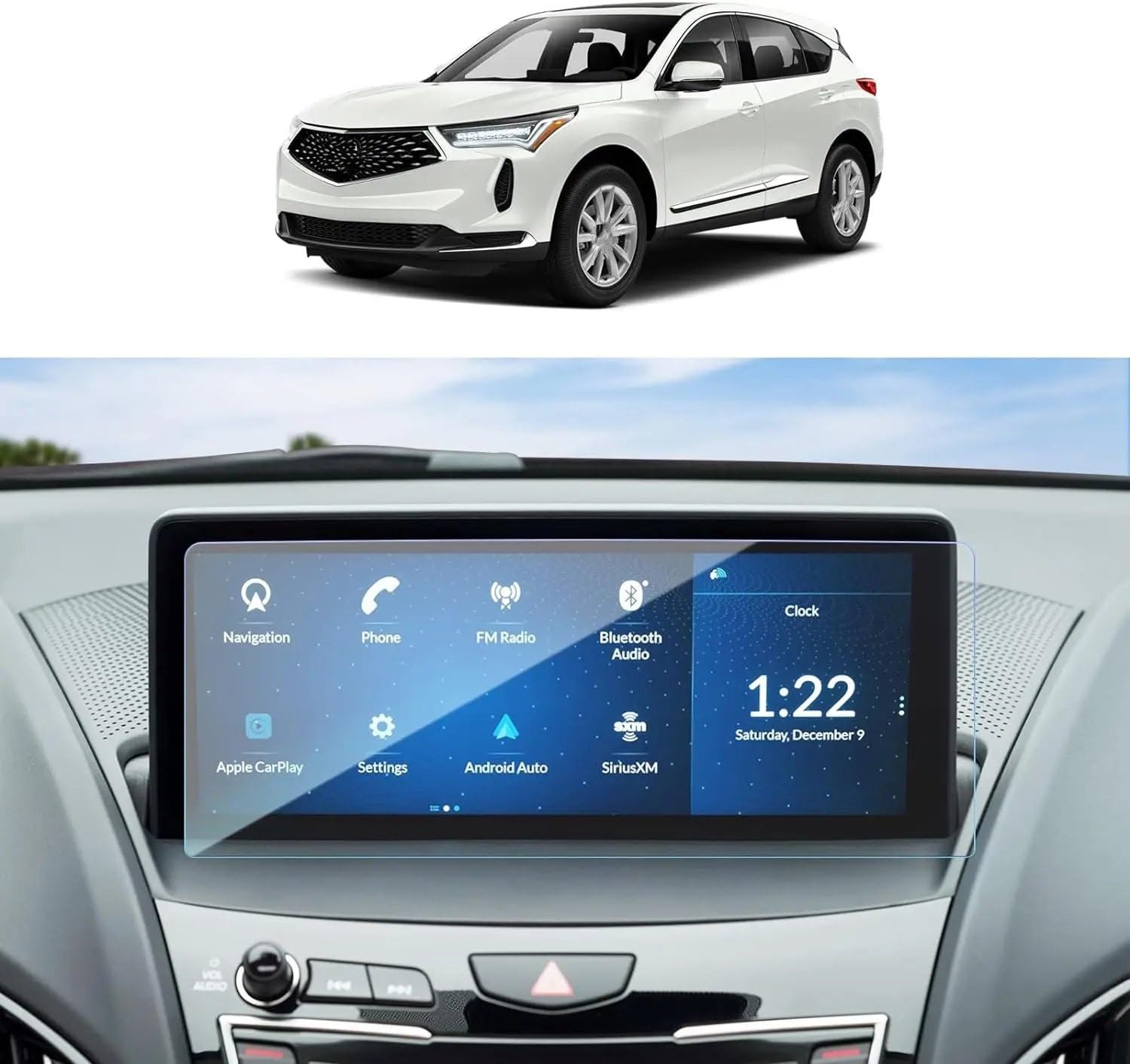 Verre trempé pour Acura RDX 2023 2024 haute transparence d'écran