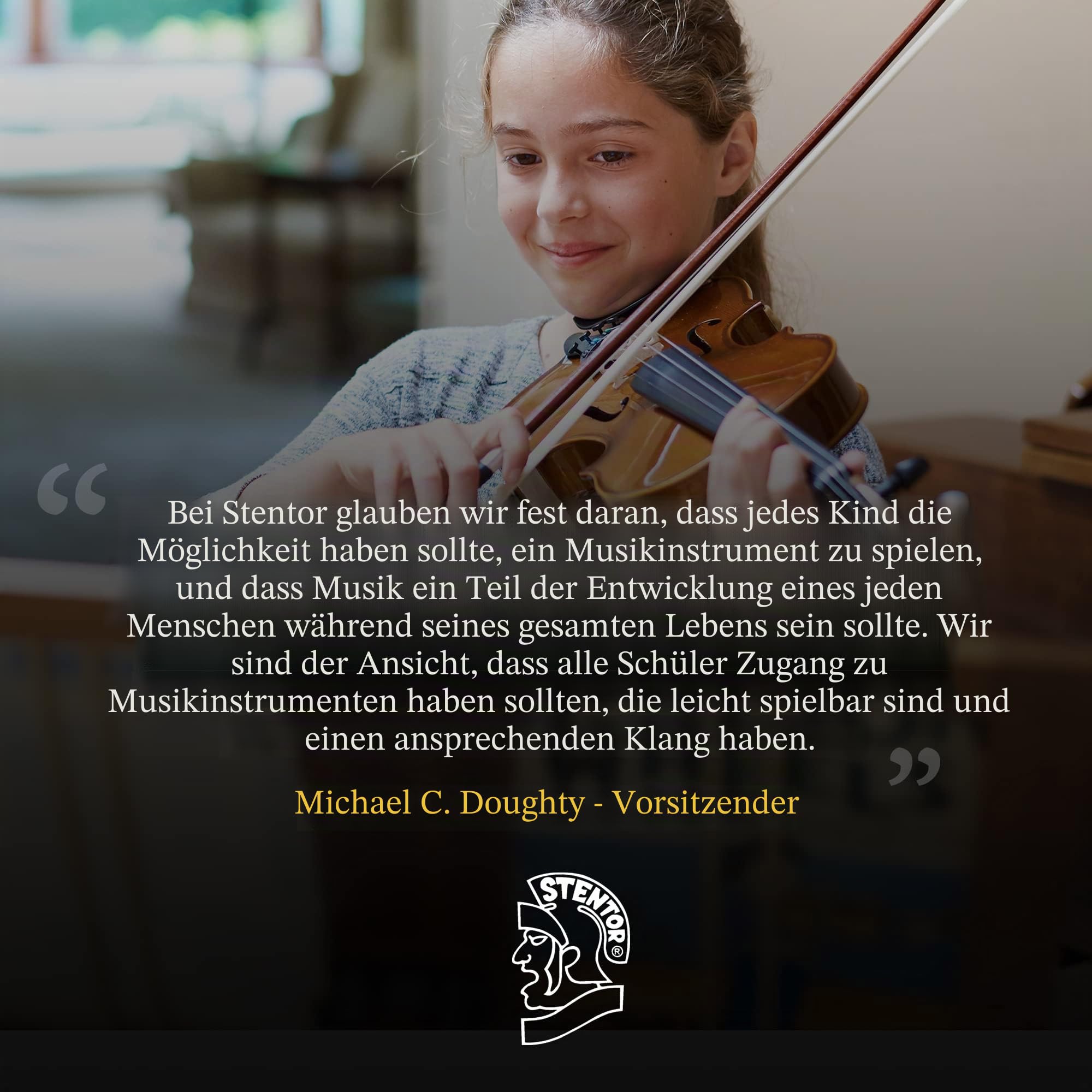 Stentor Student Standard Violinen-Set 4/4 volle Größe, Violine für Anfänger & Kinder 12+ mit Holzbogen & Tragetasche, Einsteiger-Saiteninstrumente, 1018A, Braun
