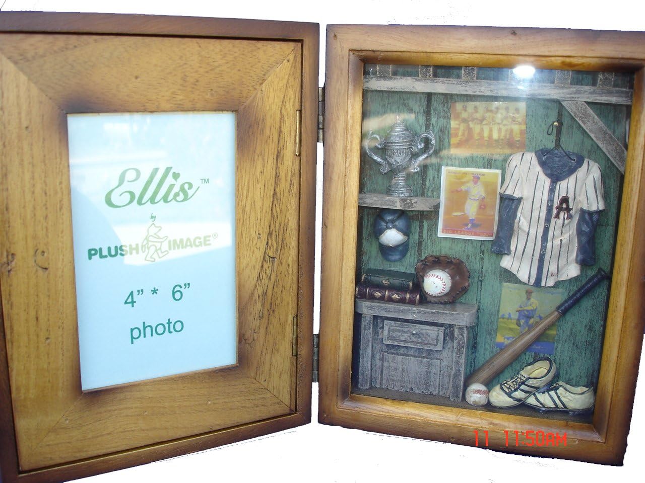 Ellis Collections Baseball Shadow Box Picture Photo Frame - Great Gift for Home Decor, Wall Decor Art, Or, Tabletop Decor