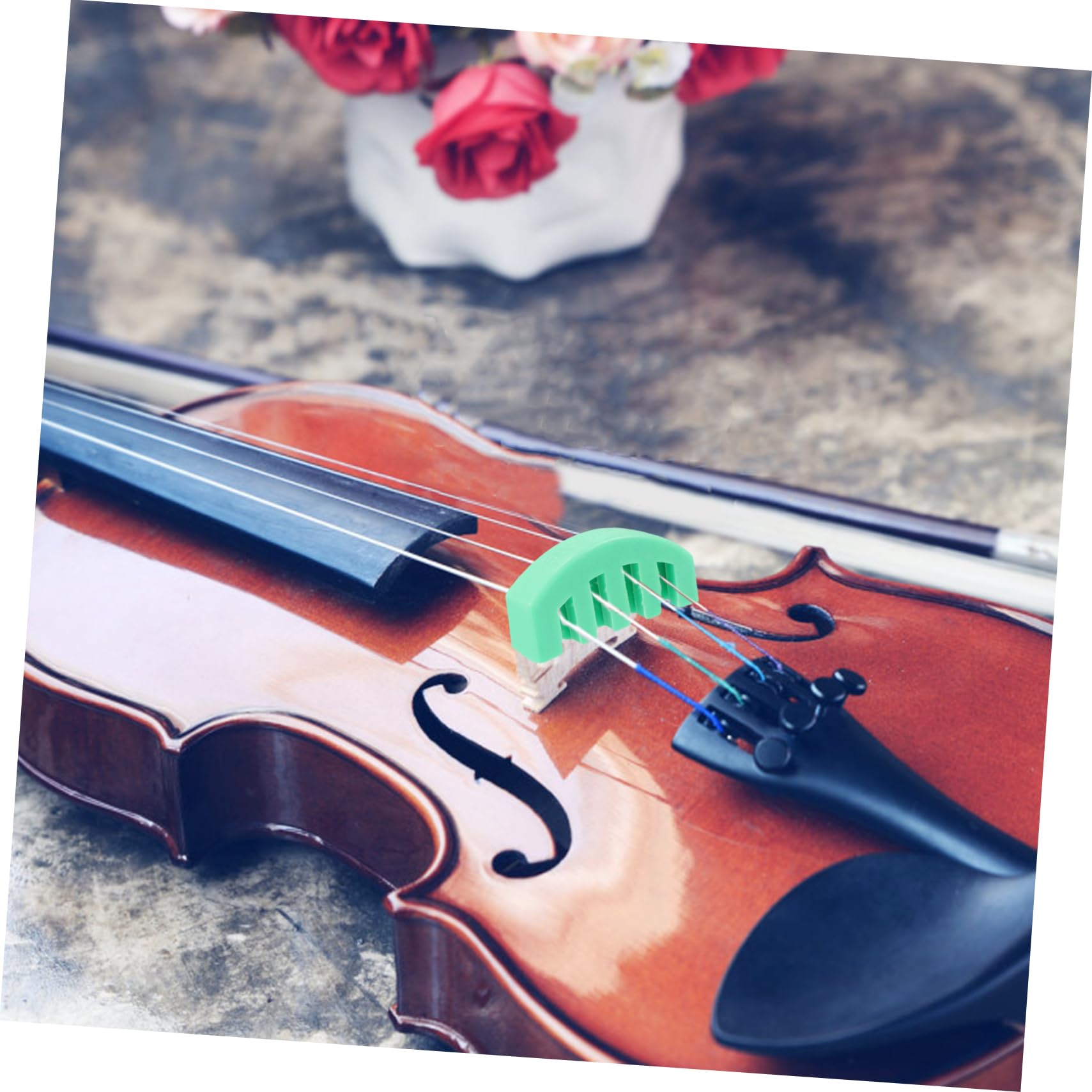 ERINGOGO Sordina Ligera y Práctica de Goma Verde Diseño de Cinco Garras para Violín para Reducir el Volumen al Practicar en Privado