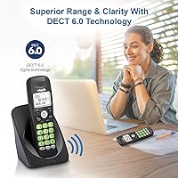 Vista 4 de VTech Teléfono Inalámbrico con DECT 6.0, Altavoz Dúplex Completo, Pantalla Iluminada, Teclado Retroiluminado, Identificador de Llamadas/Espera