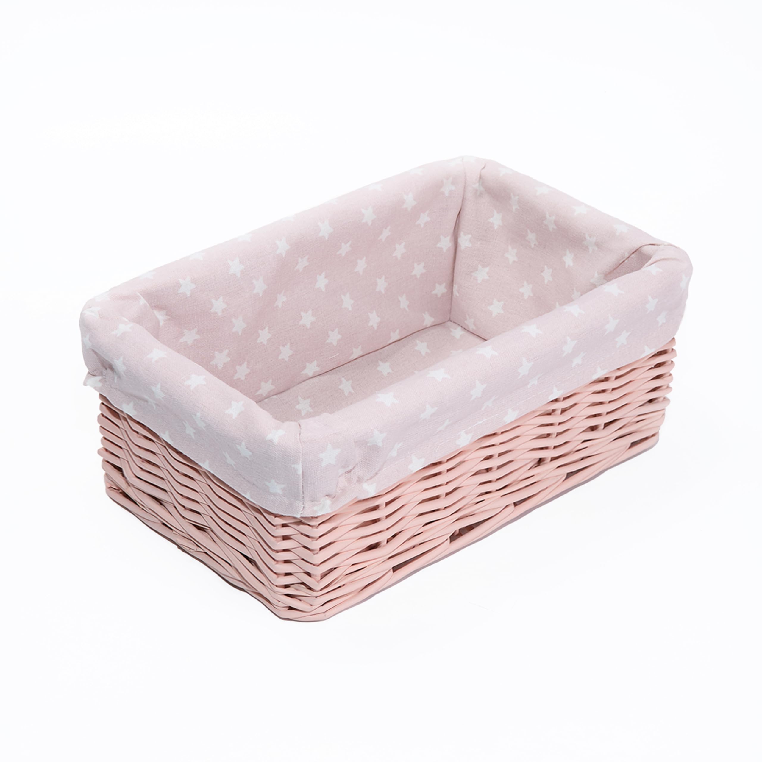 green leaves Hamper Baskets for Gifts Empty, Small Woven Wicker Storage Basket, Pink Wicker Baby Baskets for Hampers, Gifts, Grey Storage Basket Hampers (Pink, Small)