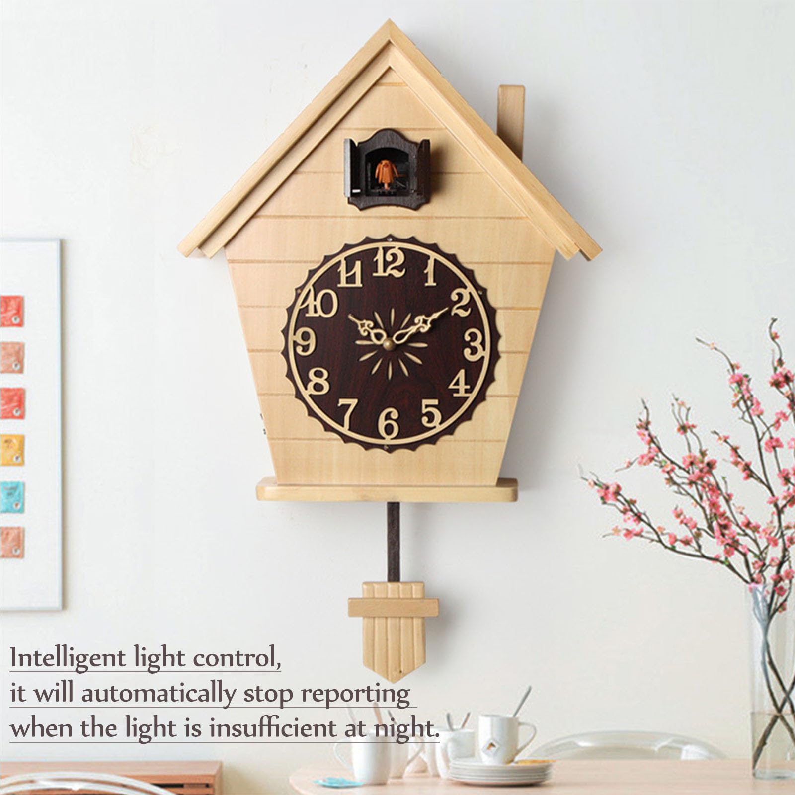 Relojes De Cuco,Reloj De Pared,Madera Maciza De Cuco De La Selva Negra De Relojes De Cuco para Cocina Salón Apartamento Cuco Reloj De Cuco De Tradicional Relojes De Cuco