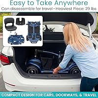 Vista 4 de Vive Patín de movilidad de 4 ruedas – Dispositivo eléctrico para silla de ruedas – Móvil compacto y resistente para viajes, adultos, ancianos