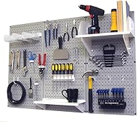Vista 34 de Organizador de herramienta control de pared 30-wrk-400wb estándar panel perforado mesa de trabajo de metal Pegboard negro con accesorios rojos