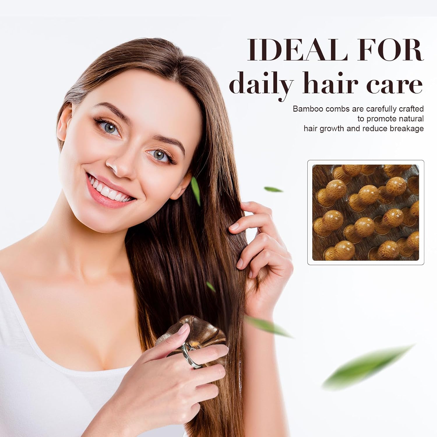 Bamboo Scalp Massager, Wooden Scalp Massager Comb for Relaxation and Daily Scalp Care, Manual Head Massager Tool, Handheld Scalp Massage Comb for Home or Travel