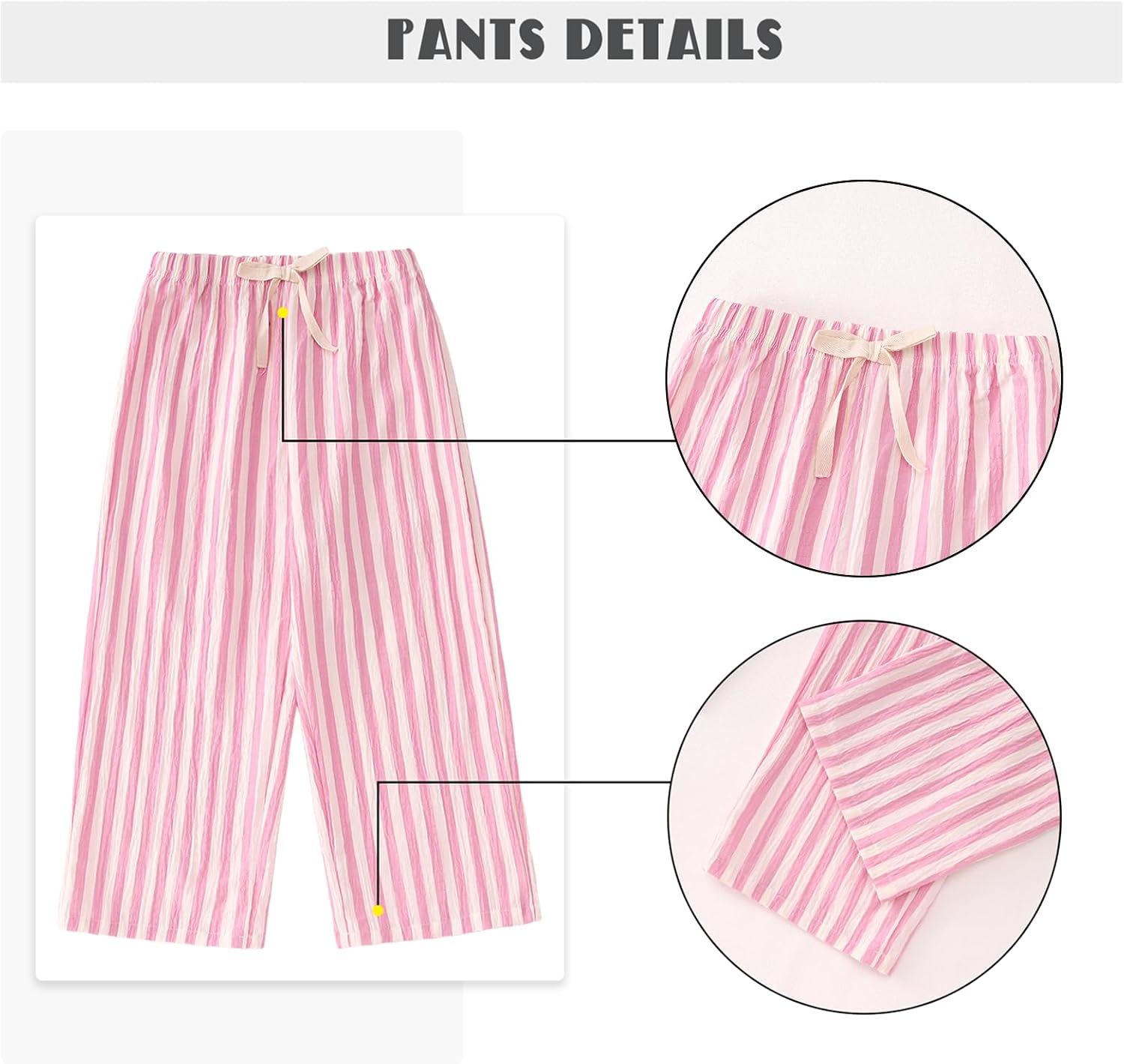 IZYJOY Toddler Girl Boy Pants Striped Wide Leg Casual Pant 2 Pack Elastic Waist Summer Fall Trousers Kids Loose Long Pants