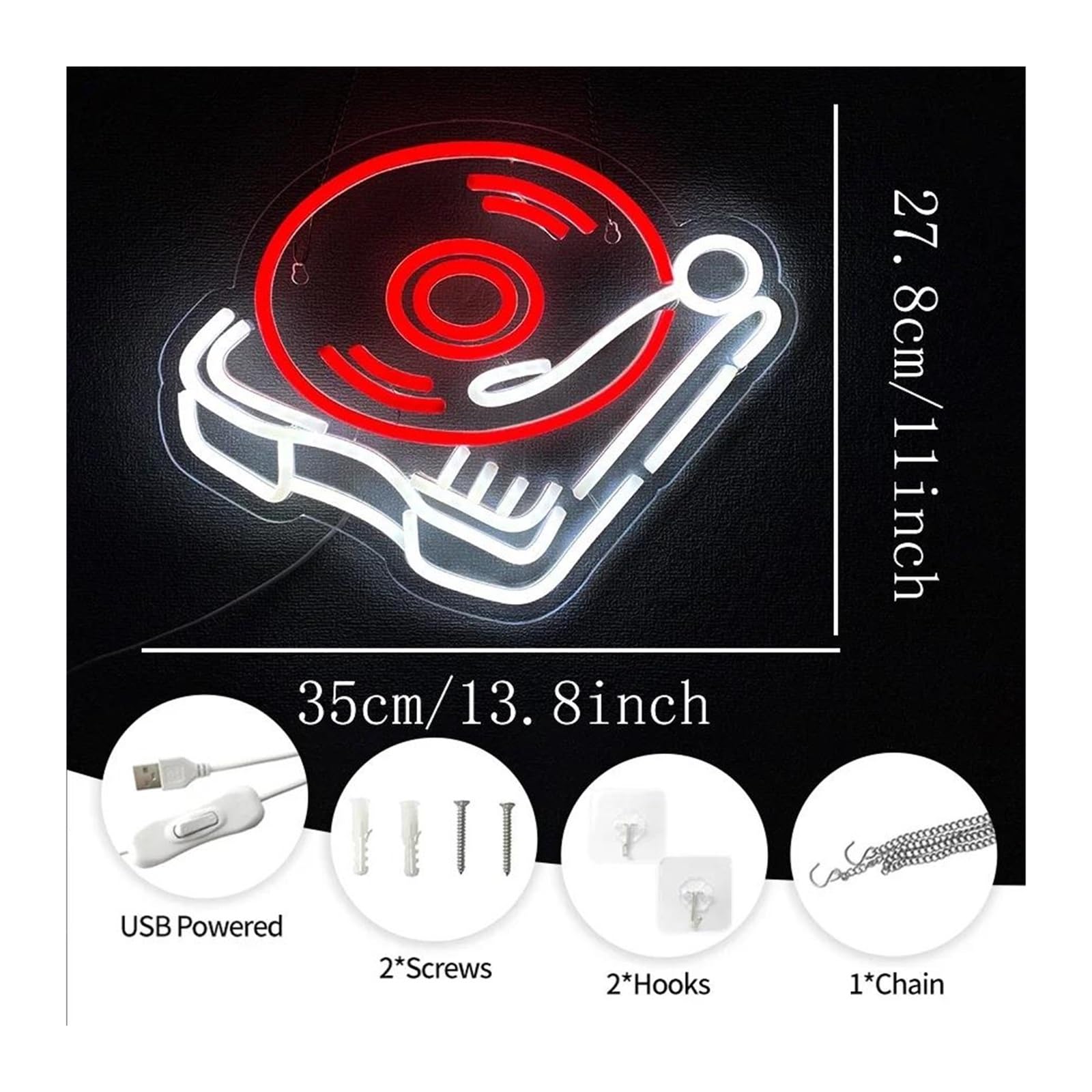 Scritta luminosa Insegna Al Neon Con Luci Dimmerabili USB Per Musica Funky, Decorazioni Da Parete A Per Feste In Sala Musica, Energizza Il Tuo Spazio 35cmх27.8cm