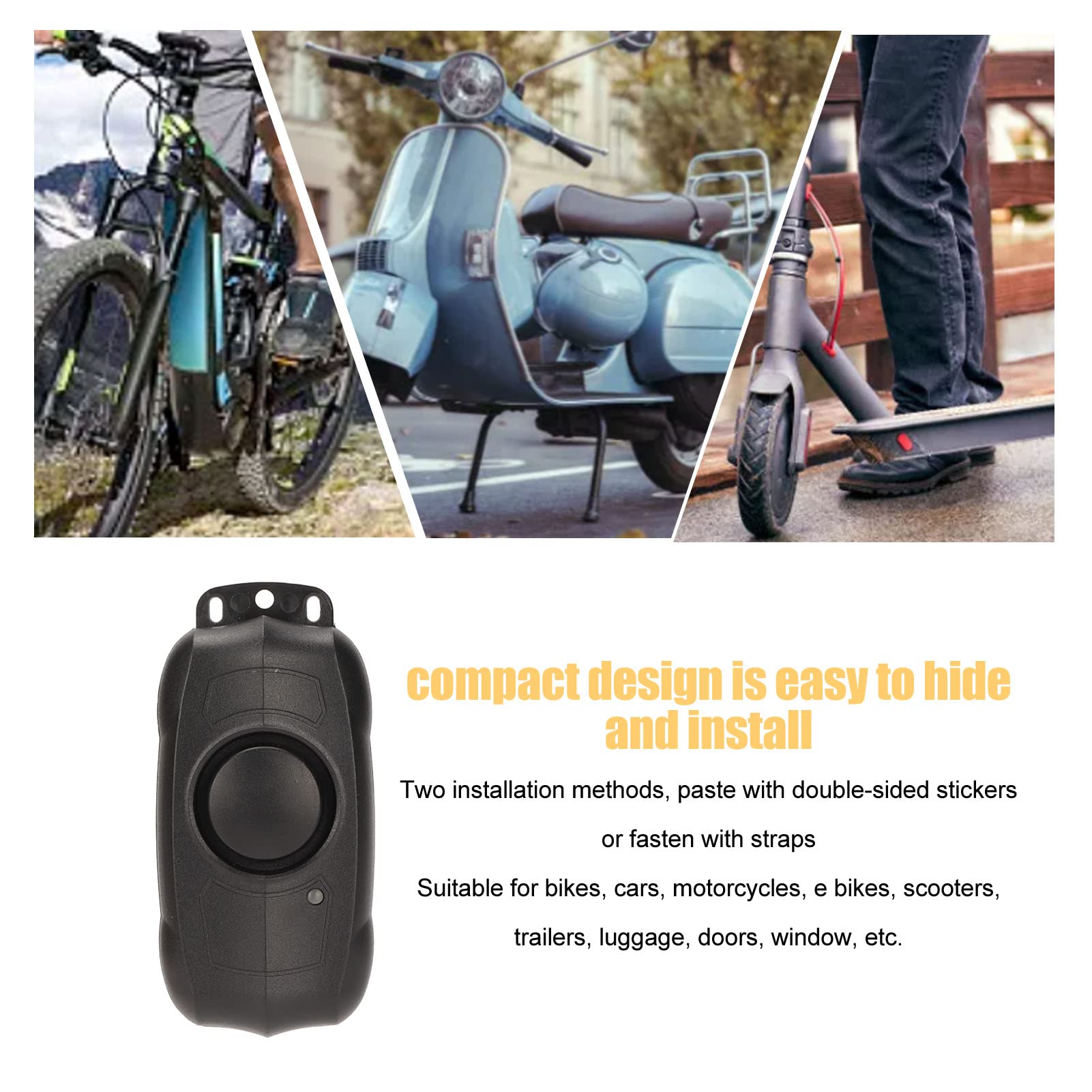 Alarma Antirrobo Para Bicicleta Eléctrica 113dB, Control Remoto - Foto 12