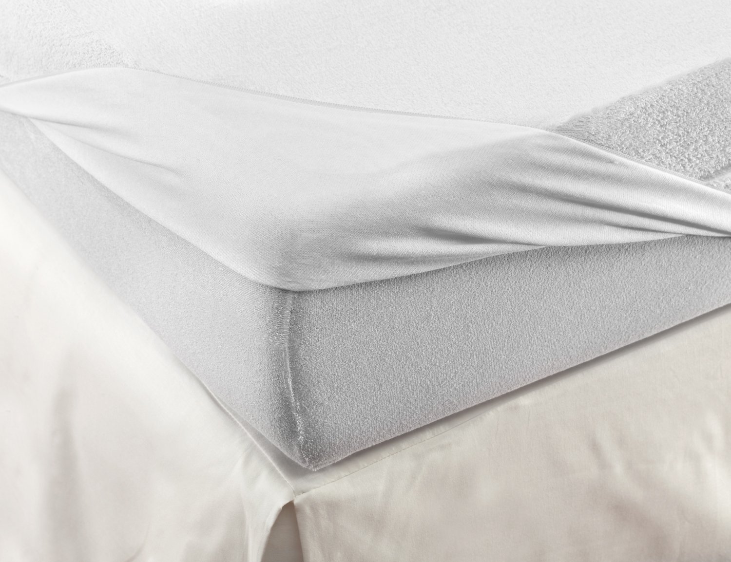 Savel, Coprimaterasso/Proteggi Materasso per Lettino Bambini Imbottito in Spugna 100% Cotone, Impermeabile e Traspirante con Trattamento antiacari - 60x120cm White