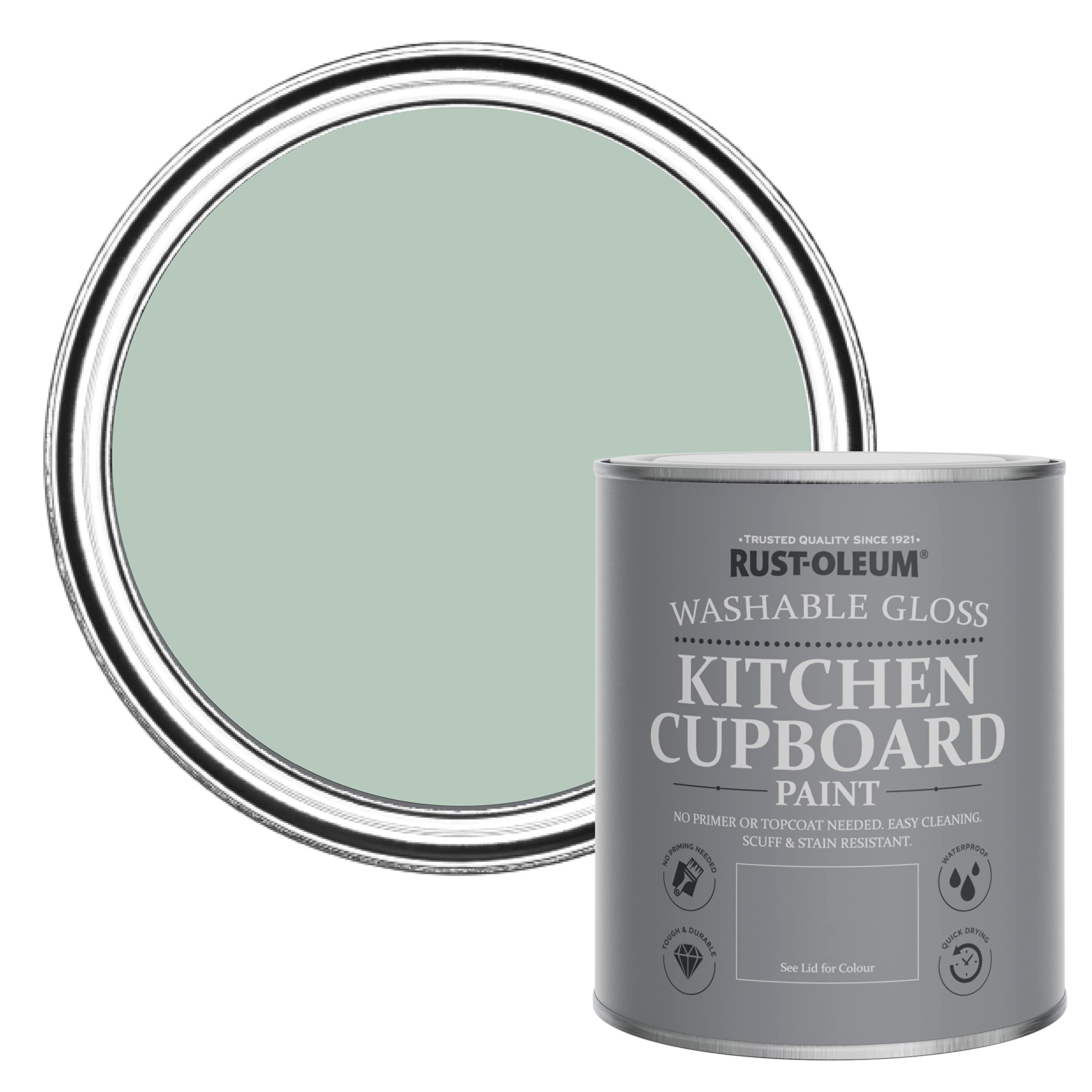 Rust-Oleum Leaplish Green Kitchen Cupboard Paint In Gloss Finish - 750Ml