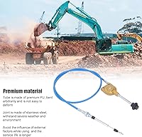 Vista 3 de Cable de acelerador universal para excavadora de 6.6 ft/6.6 pies, acero inoxidable, línea de control de acelerador, reemplazo de cable de acelerador