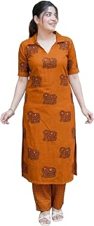 ANNI Designer Women's Rayon Viscose Printed Kurta Pant Set | Collar Neck Straight Ethnic Suit for Women | Comfortable Indi... Price In India