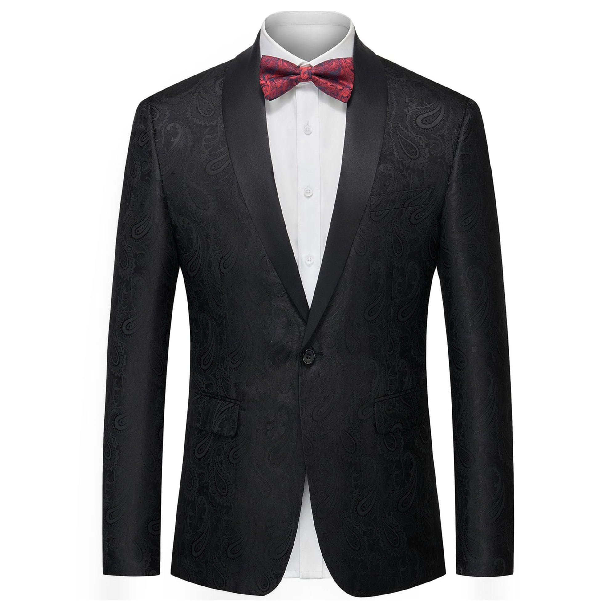 Costume châle à revers en jacquard pour homme, coupe ajustée, manteau de sport, smoking floral pour dîner, bal de fin d'année, mariage