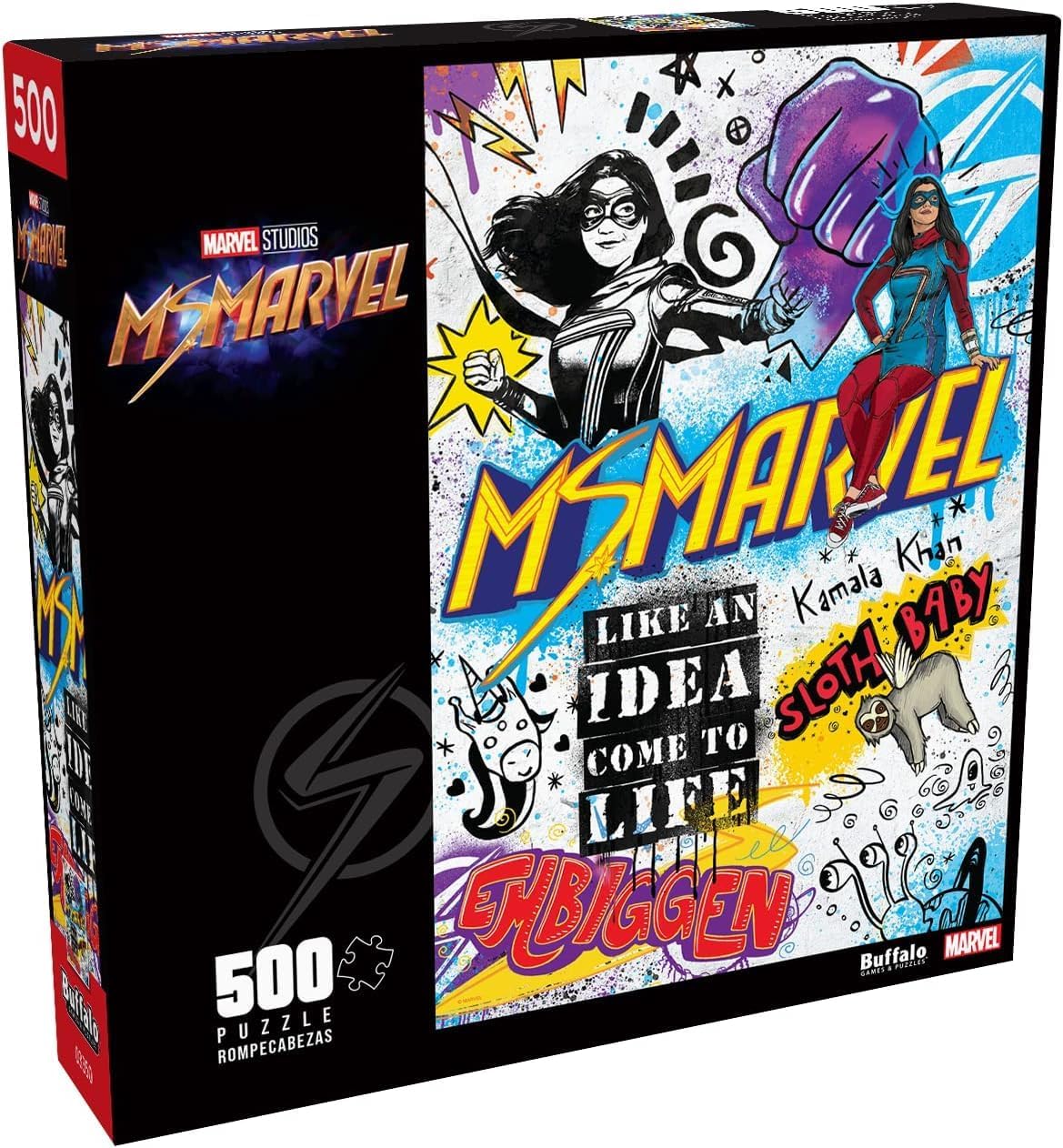 Buffalo Games - Marvel - Ms. Marvel - 500 Piece Jigsaw Puzzle for Adults - Challenging Puzzle Perfect for Game Nights - Finished Puzzle Size is 21.25 x 15.00