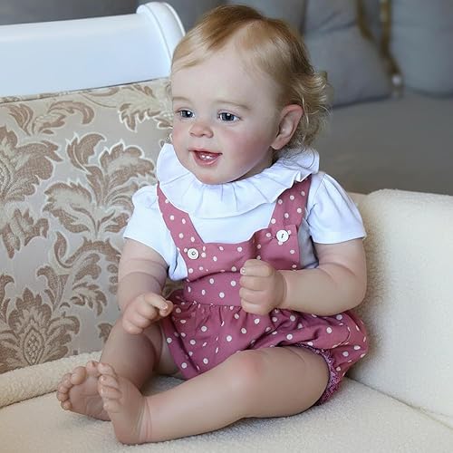 Miniatura 10 de CHAREX Muñecas Bebé Reborn Realistas - Bebé Niña Recién Nacida Durmiendo de 22 Pulgadas con Cuerpo de Tela Suave y Pesado, Muñeca de Bebé de Vida