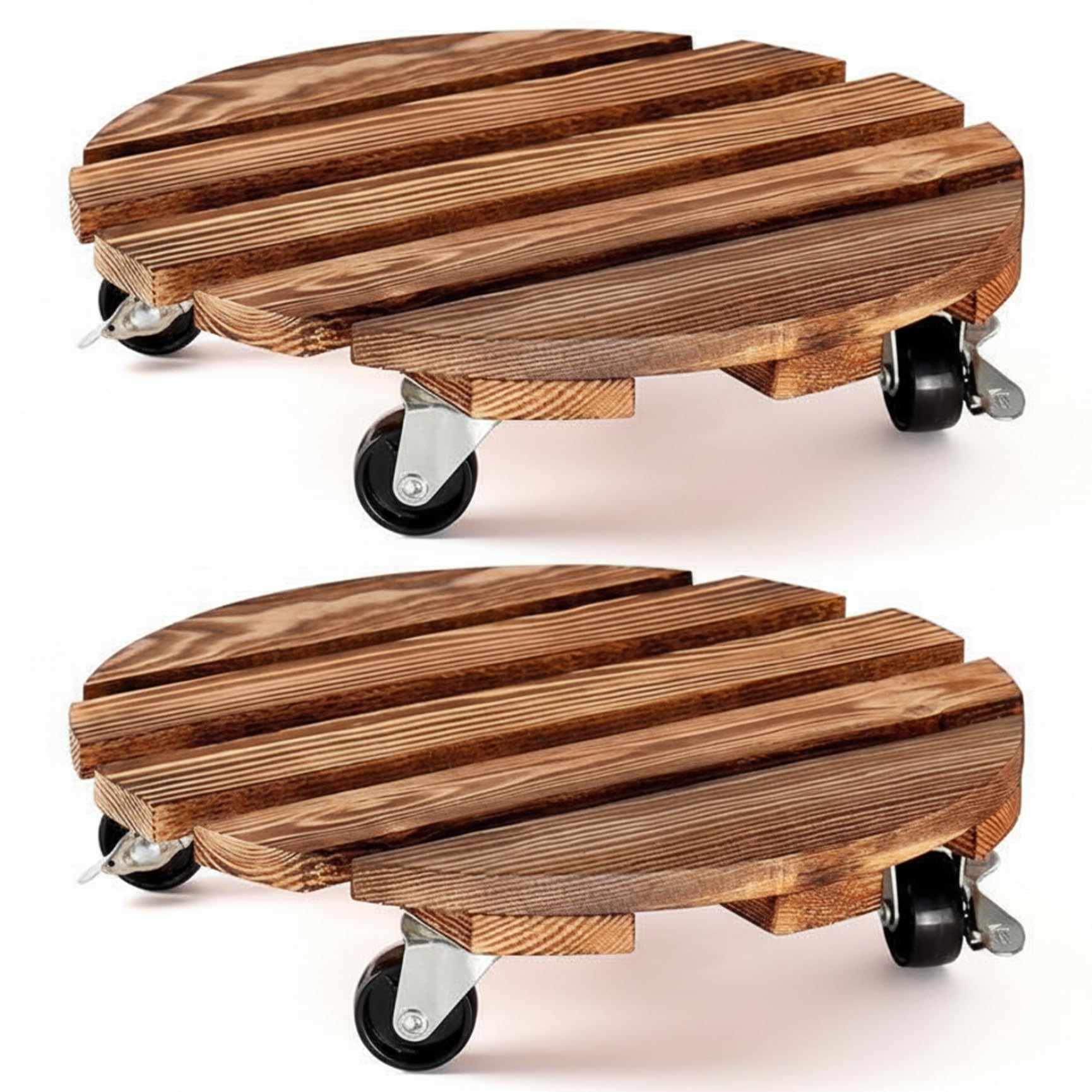 Chariot à plantes en bois pour déplacer vos pots sur la terrasse et le salon