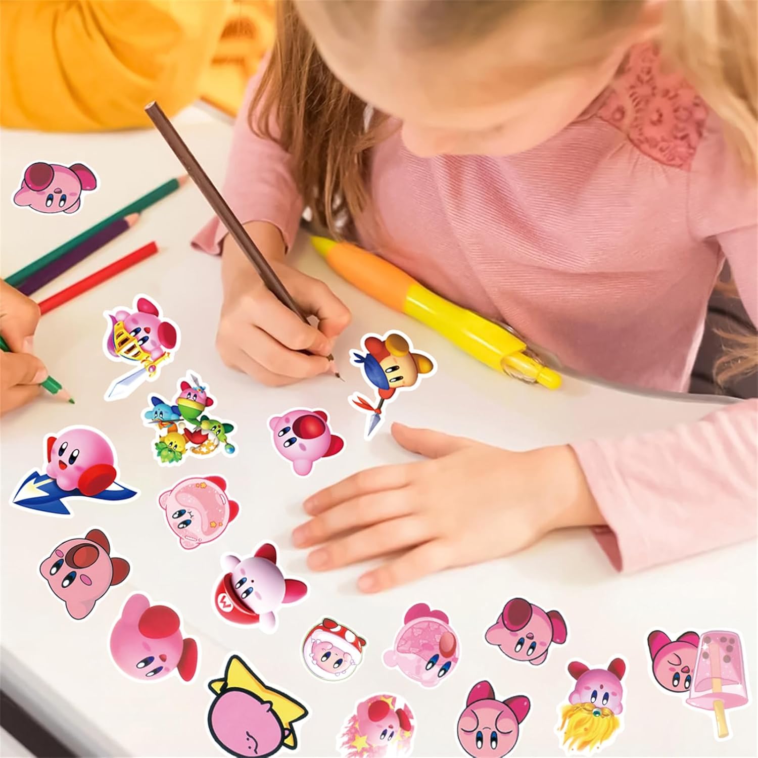 100PCS Cute Cartoon Kirby Stickers Kawaii Game StickersLaptop Waterproof Car Bicycle Suitcase Computer Water Bottle Mobile Phone Sticker Water Resistant Decals (KB100) - Image 5