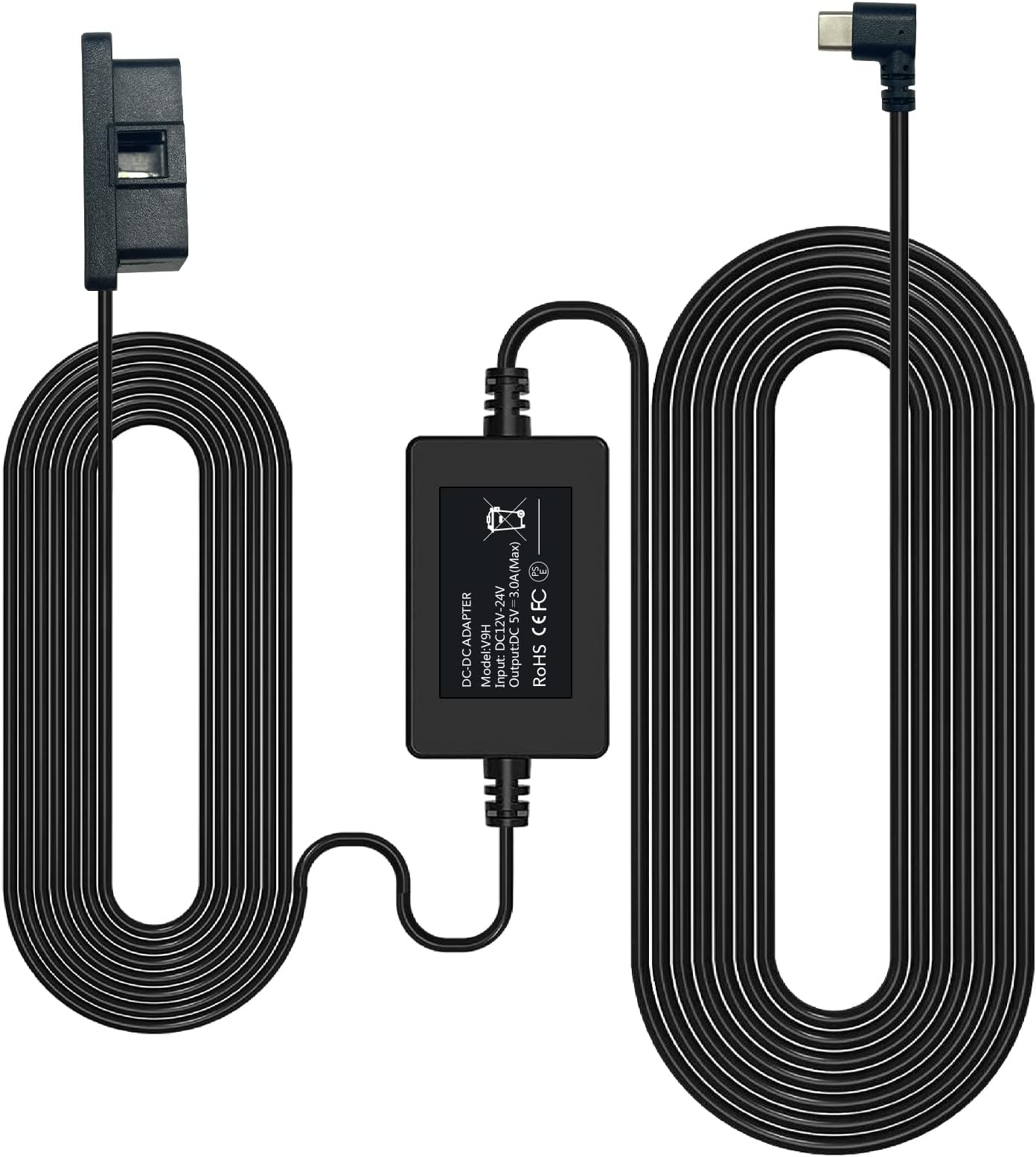 REDTIGER Dash Cam OBD Hardwire Kit Power Cable Type USB C Port,10FT 12V-24V to 5V,for Dash Camera F7N/F7NP/F7NS/F9 and Mirror Dash Cam T27/T700, Low Voltage Protection