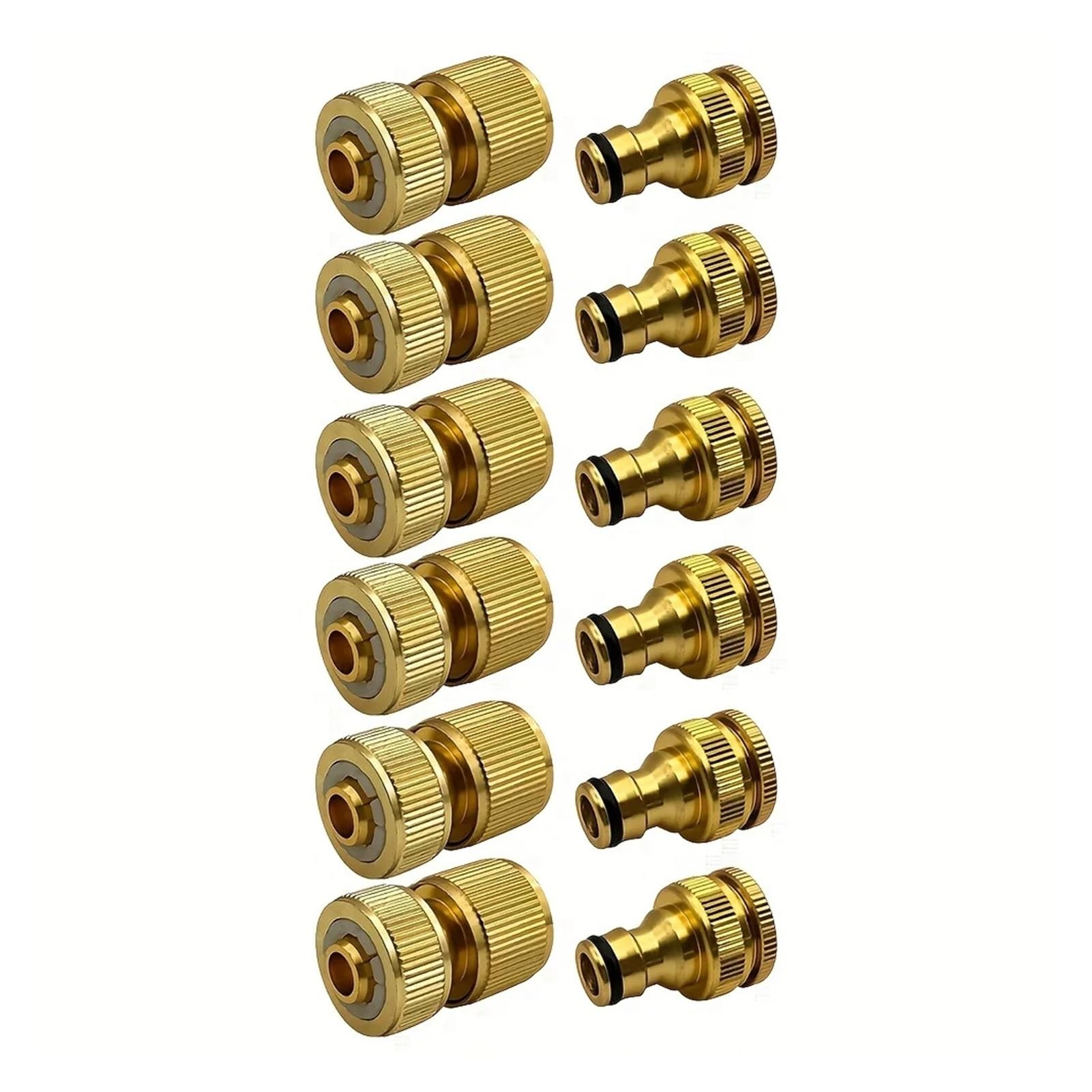 Kit di raccordi for Tubi Flessibili Standard UE 6/12 - Raccordi for rubinetti da 1/2 Pollice e 3/4 + Attacchi rapidi for Giardino (13-16 mm)(Six Sets)