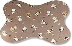 Tapete Pet Osso 60x40 Antiderrapante Para Cachorro e Gato – Tapetinho Para Comedouro e Bebedouro, Higiênico, Fácil de Limpar (Marrom Dog, 60X40)