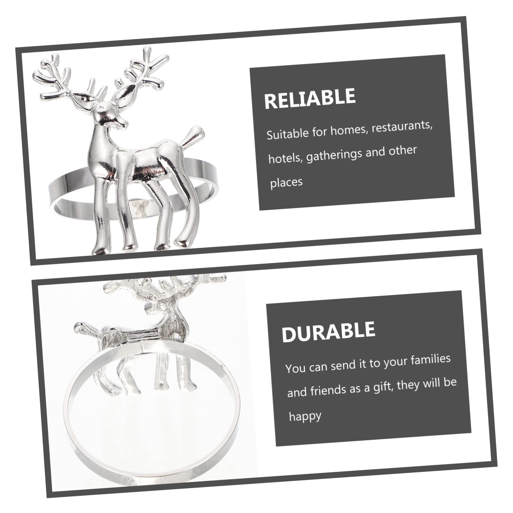 Ciieeo 4 Set Di Fibbie Per Tovaglioli in Metallo A Forma Di Decorazioni Per Tovaglioli Da Tavola Decorazioni Natalizie 6 Pezzi * 4