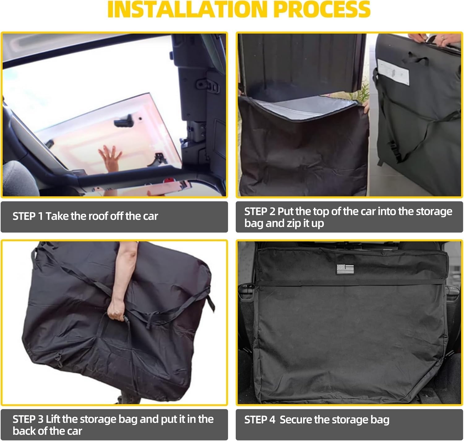 Freedom Panel Hard Top Storage Bag with Handle, Protective Padded Case Compatible with 2007-2025+ Jeep Wrangler JK JLU JL JKU Gladiator JT, Heavy Duty Hardtop Storage for Rubicon Sahara