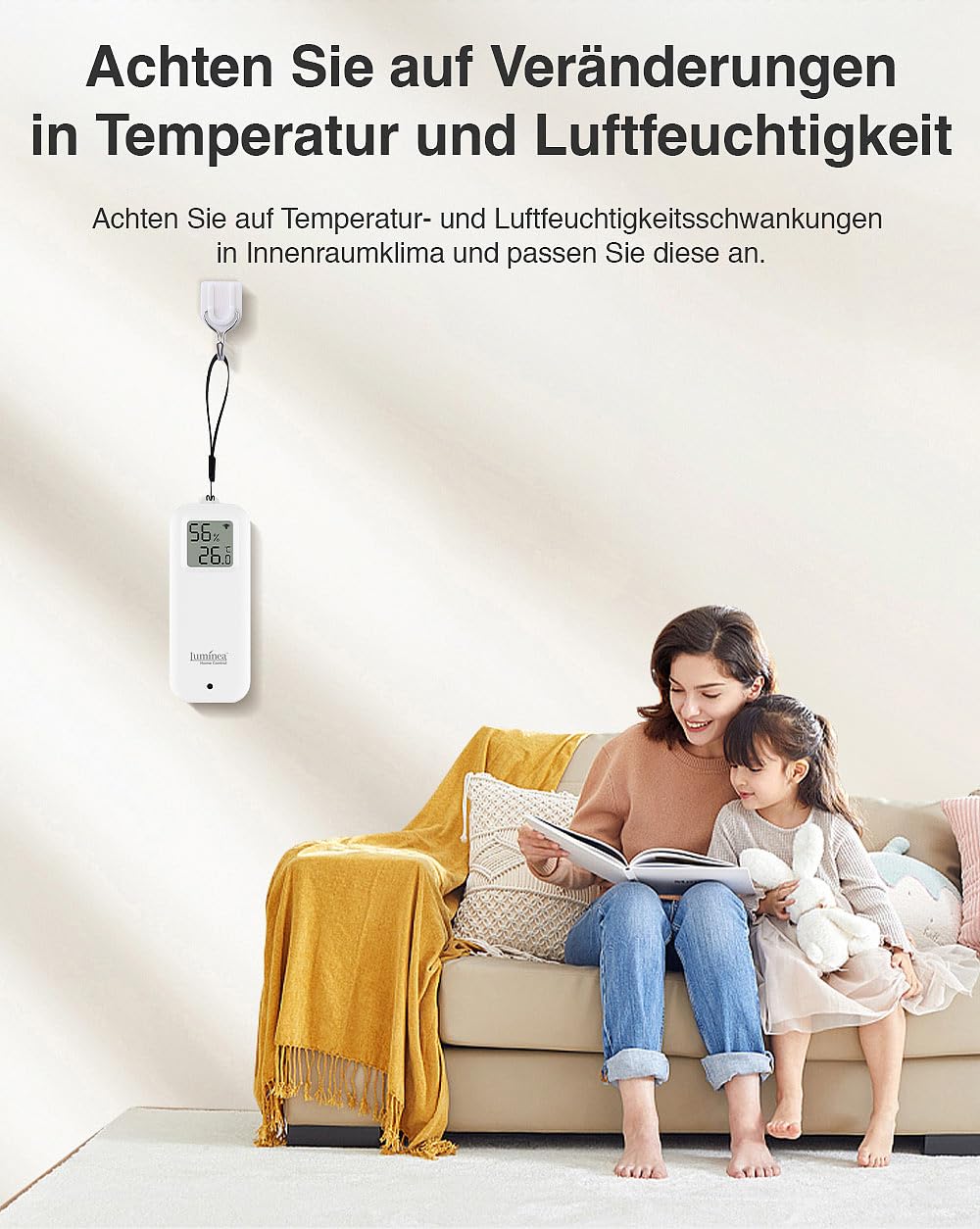 Luminea Home Control Sensor: 4er-Set WLAN-Temperatur- und Luftfeuchtigkeitssensor mit Display, App (WiFi Thermometer außen, Digitale Hygrometer mit WLAN, innen)