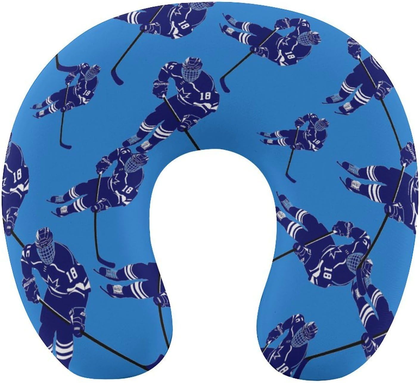 Ice Hockey Player Travel Pillow U Shape Neck Pillow Washable Pillowcase for Sleeping Chair