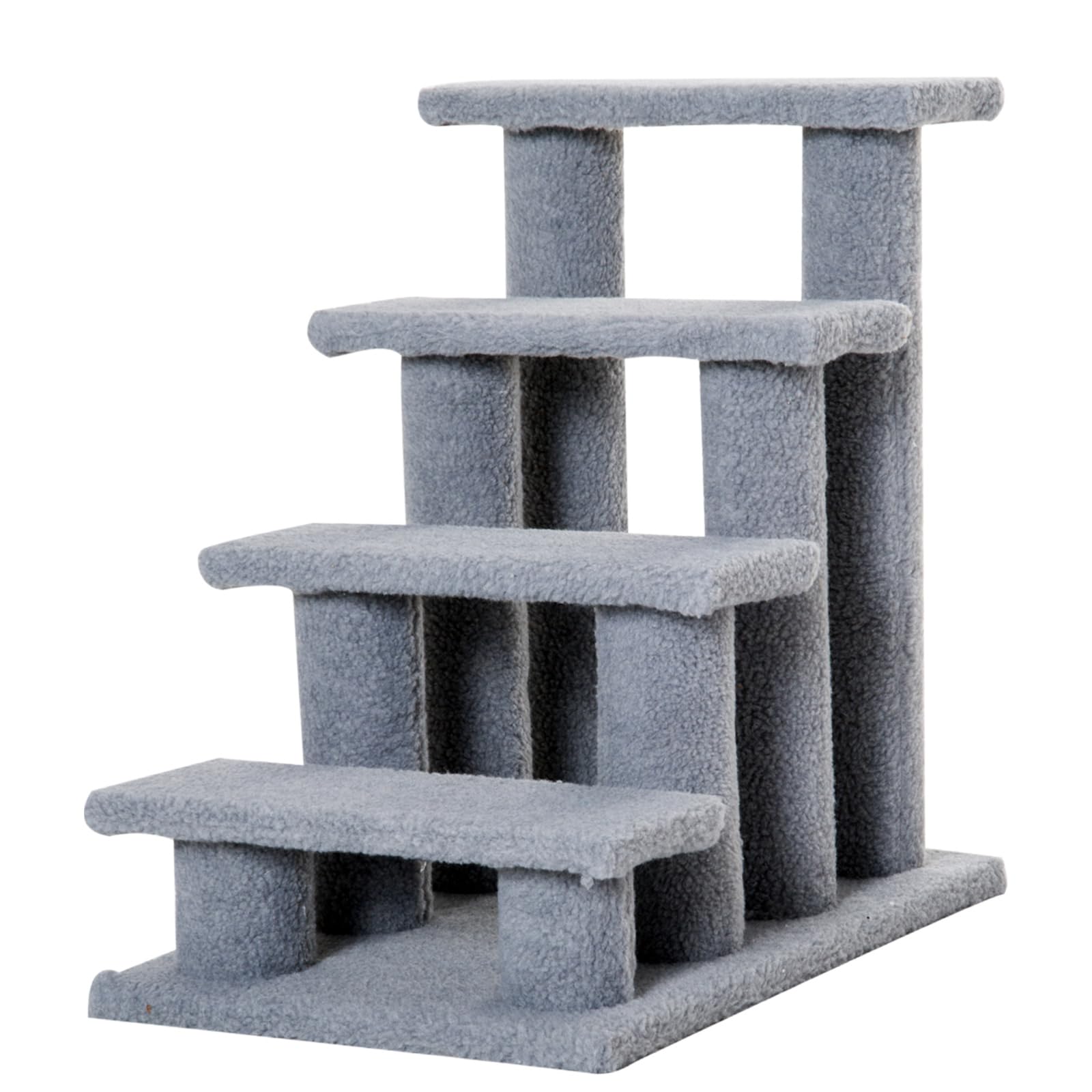 PawHut Dog Steps for Bed 4 Step Pet Stairs, 63 x 43 x 60 cm, Grey