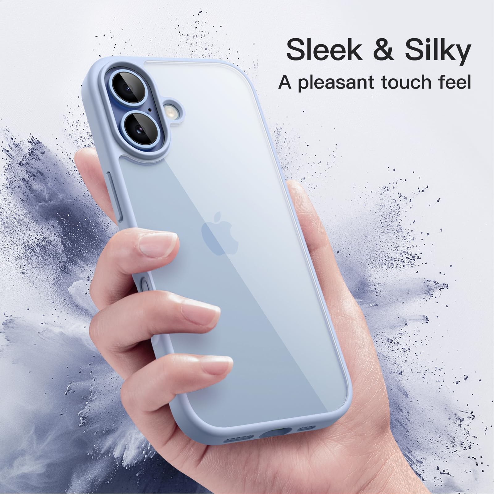 JETech Etui dla iPhone 17, Gołębi | Matowa Ramka TPU w Jednolitym Kolorze, Odporne na Zarysowania, Przezroczysta Tylna Obudowa Telefonu