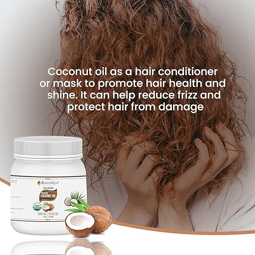 Miniatura 5 de Aceite de coco 100% orgánico, certificado por USDA, promueve un cabello más grueso y fuerte, hidrata y nutre la piel  Mejora la textura de la piel